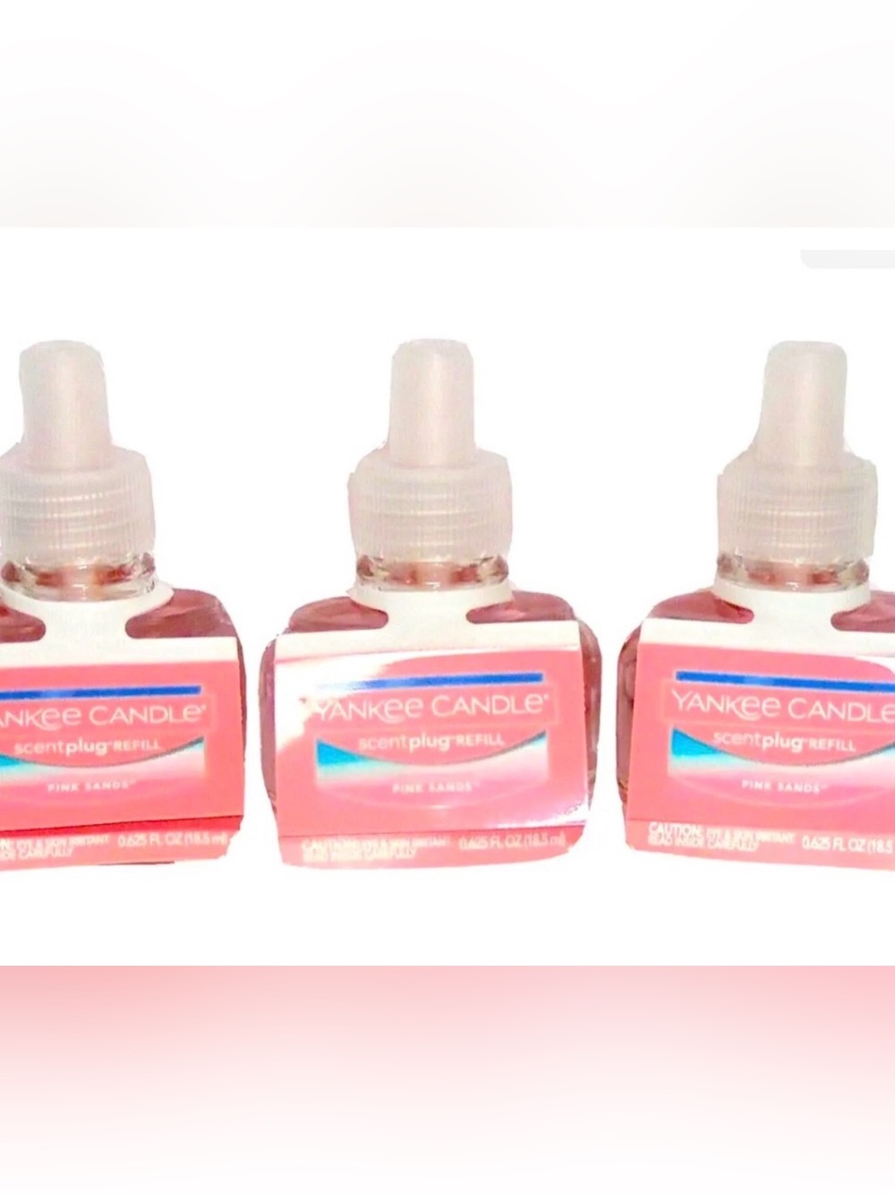 Yankee Candle 3x PINK SANDS Home Fragrance Scent Plug In Refills ~
